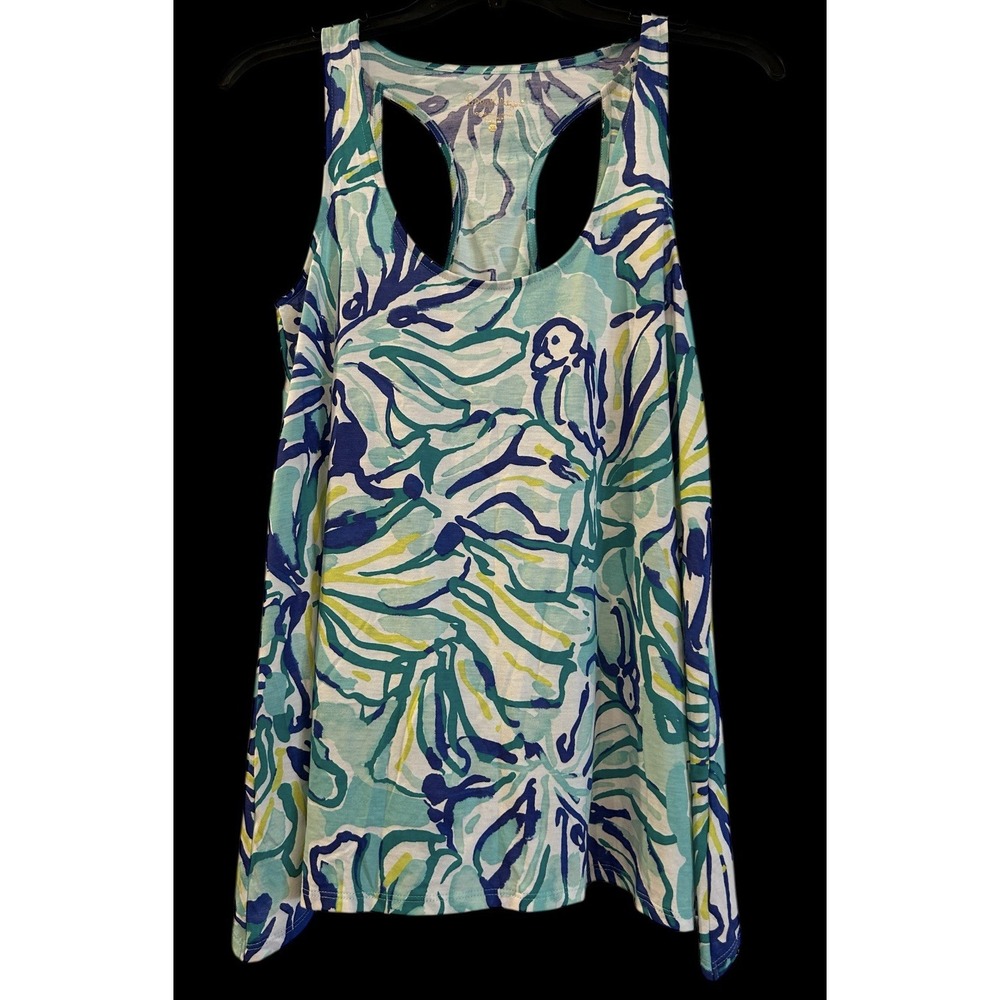 New Lilly Pulitzer Monterey Tank Top - X SMALL Size XS New Pool Blue Pima Cotton